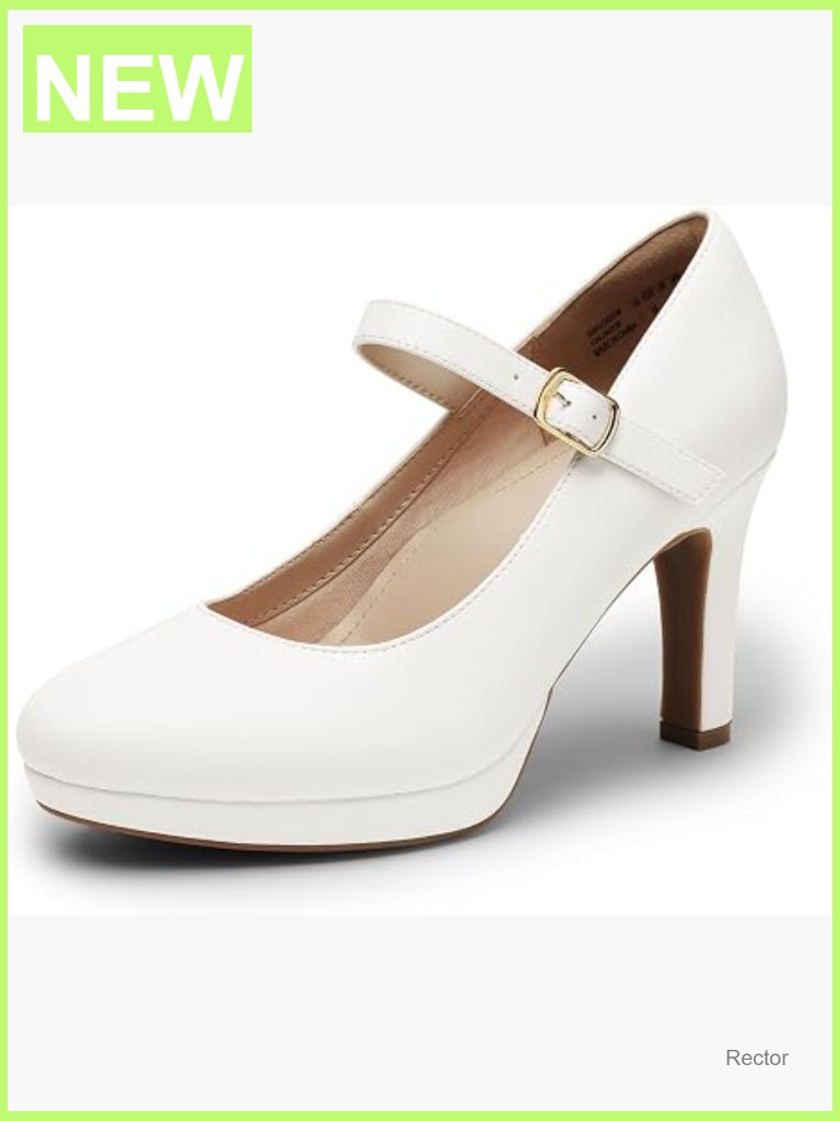 Classic Mary Jane Pumps High Heels Low Platform Dress Shoes